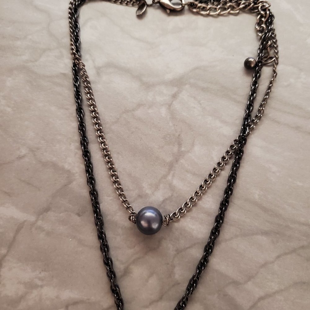 💖 Chico's Rhinestone Crystal Pave Multi Chain Circle Pendant 💖 - Picture 3 of 6